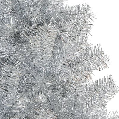 vidaXL Artificial Christmas Tree with Stand Silver 4 ft PET