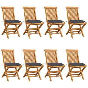 vidaXL Garden Chair Set of 8 Anthracite cushions
