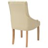 vidaXL Dining Chair Set of 6 Cream Polyester fabric and oak wood