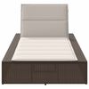 vidaXL Sunbed with Floating Cushion Brown Poly Rattan