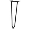 vidaXL Hairpin Table Leg Black Solid powder-coated steel 0.5 in diameter