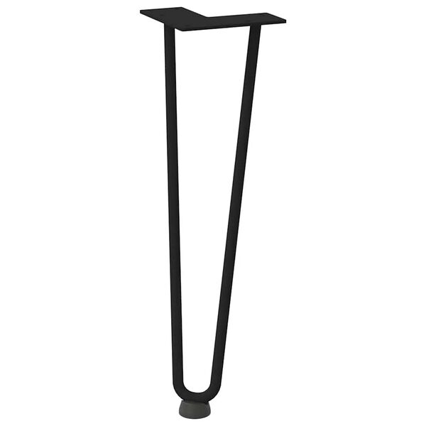 vidaXL Hairpin Table Leg Black Solid powder-coated steel 0.5 in diameter