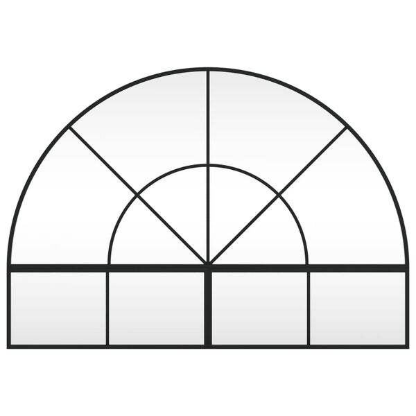 vidaXL Wall Mirror Black Glass, Powder-coated iron 39.4 x 27.6 in