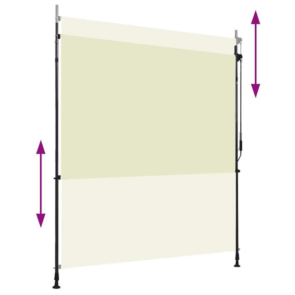 vidaXL Roller Blind Cream Polyester 78.7 x 106.3 in Height-Adjustable