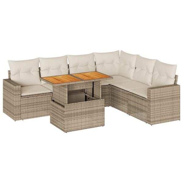 vidaXL Garden Sofa Set Beige