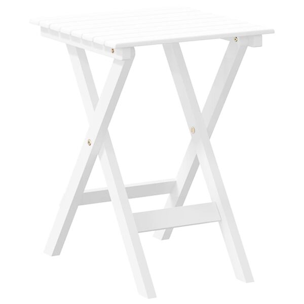 vidaXL Side Table White Solid Poplar Wood Small Foldable End Table
