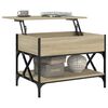 vidaXL Coffee Table Sonoma Oak 27.6"x19.7"x19.7" Engineered Wood and Metal