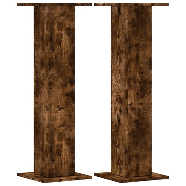 vidaXL Plant Stand Smoked Oak Engineered Wood Large Decorative Inlays
