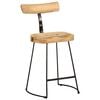 vidaXL Bar Stool Set of 2 Brown and Black Solid Mango Wood and Metal