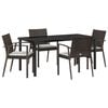 vidaXL Garden Dining Set 5 pcs Brown Poly rattan