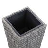 vidaXL Garden Raised Bed 11.8"x11.8"x31.5" Poly Rattan Gray