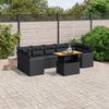 vidaXL Garden Sofa Set Black PE rattan Large Adjustable Armrests