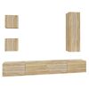 vidaXL TV Cabinet Set Set of 5 Sonoma Oak Engineered Wood Large