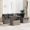 vidaXL Garden Sofa Set Grey PE rattan, powder-coated steel, tempered glass