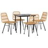 vidaXL Garden Dining Set Black