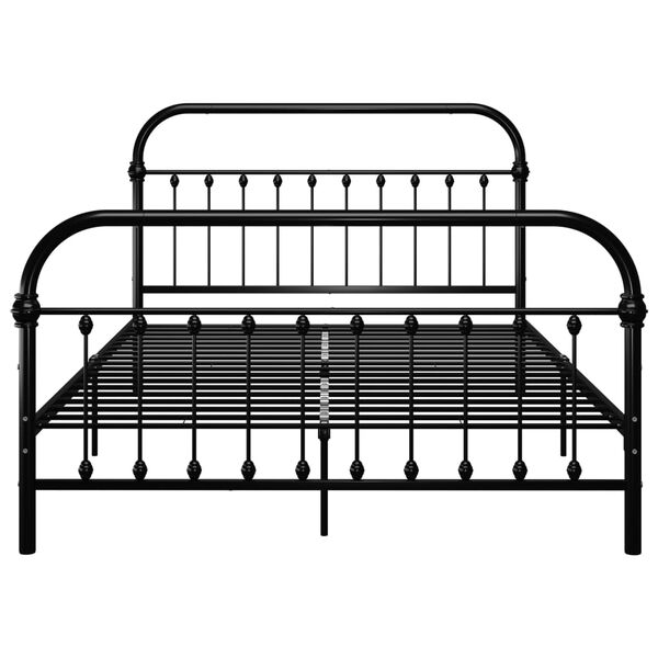 vidaXL Bed Frame Black Metal Double Heavy Duty Vintage