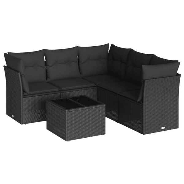 vidaXL Garden Sofa Set Black