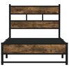 vidaXL Bed Frame Smoked Oak Steel, Engineered Wood Small Single