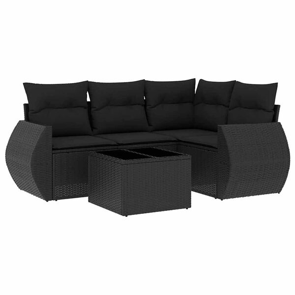vidaXL Garden Sofa Set Black