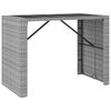 vidaXL Garden Bar Set Grey PE rattan 7 Piece Set Footrest