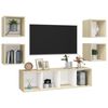vidaXL TV Cabinet Set White and Sonoma Oak Engineered Wood Medium