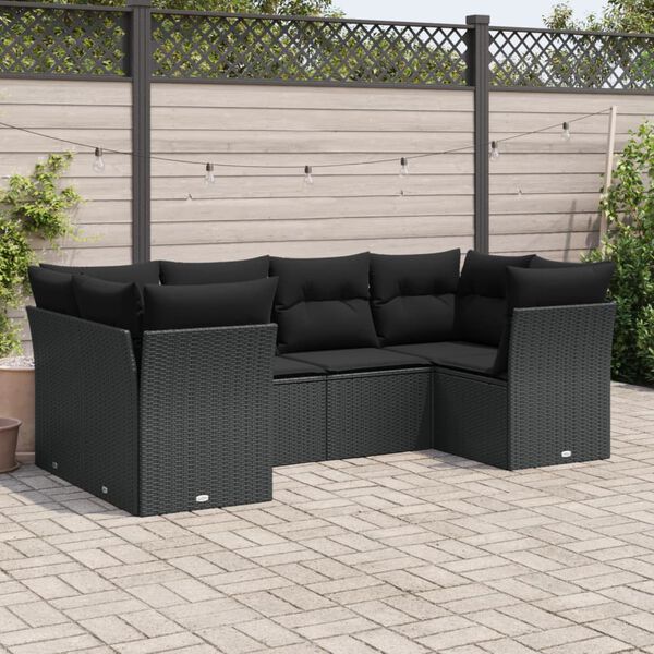 vidaXL Garden Sofa Set Black PE rattan Large Modular Garden Sofa Set