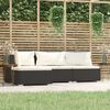 vidaXL Garden Lounge Set Black PE rattan, powder-coated steel, plastic