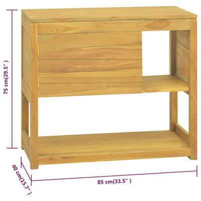vidaXL Bathroom Cabinet 33.5"x15.7"x29.5" Solid Wood Teak