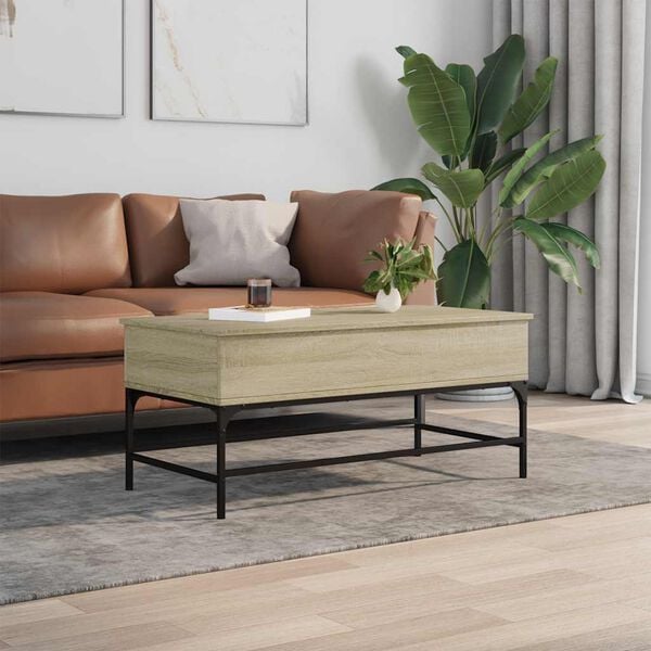 vidaXL Coffee Table Adjustable Feet Rectangular Modern