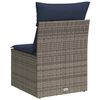 vidaXL Garden Sofa with Cushion Gray 55 x 62 x 69 cm poly rattan