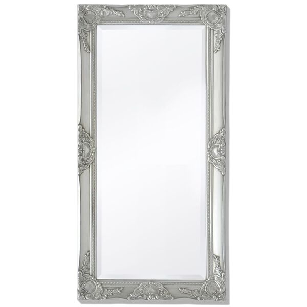 vidaXL Wall Mirror Silver Wood, glass, engineered wood 39.4 x 19.7 in