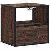 vidaXL Wall-mounted Bedside Cabinet Brown Oak Engineered wood, metal