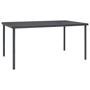vidaXL Outdoor Dining Table Anthracite Glass, powder-coated steel