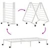 vidaXL Bed Frame White Steel Twin Foldable Bed Frame Rectangular