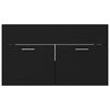 vidaXL Sink Cabinet With Basin Black Engineered wood, Ceramic Medium