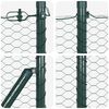 vidaXL Fence Post Green 164.04 x 1.31 ft (1.42 in mesh) Steel and PVC