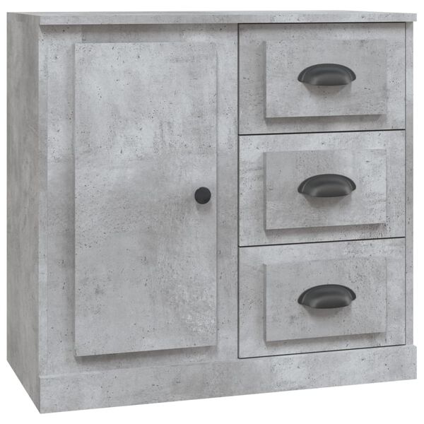 vidaXL Sideboard Concrete Grey Engineered Wood, Metal Medium Sideboard