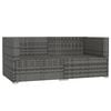 vidaXL 2-seater Sofa Grey PE rattan, steel, plastic, fabric (100% polyester)