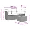 vidaXL Garden Sofa Set Black