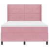 vidaXL Box Spring Bed with Headboard Pink 55.1" x 74.8" Velvet