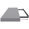 vidaXL Wall Shelf Grey Honeycomb MDF and metal 47.2x9.3x1.5 in