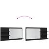 vidaXL Bathroom Mirror Cabinet Black Oak 35.4"x 4.3"x 17.7" Engineered Wood