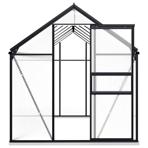 vidaXL Greenhouse Anthracite, Transparent Aluminum, Polycarbonate Large
