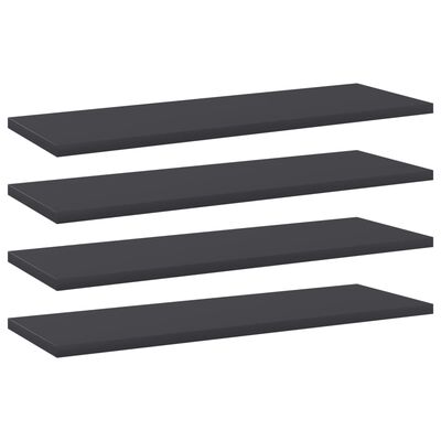 vidaXL Bookshelf Boards 4 pcs Gray 23.6"x7.9"x0.6" Engineered Wood