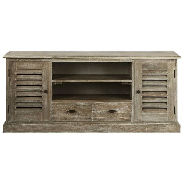 vidaXL TV Stand Brown Solid Mindi wood, Plywood Medium TV Stand