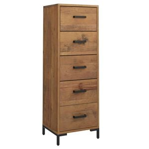 vidaXL Chest of Drawers Natural Pinewood Solid Pinewood Tall