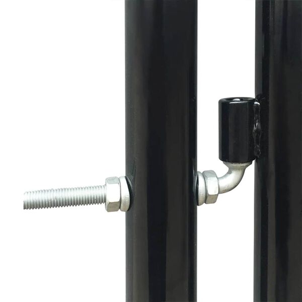vidaXL Black Single Door Fence Gate 118.1x29.5"