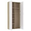 vidaXL Storage Cabinet White and Sonoma Oak Engineered wood