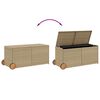 vidaXL Garden Storage Box Mix Beige PE Rattan Large Garden Storage Box