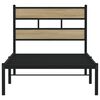 vidaXL Bed Frame Black, Sonoma Oak Iron, Engineered wood Twin Bed Frame